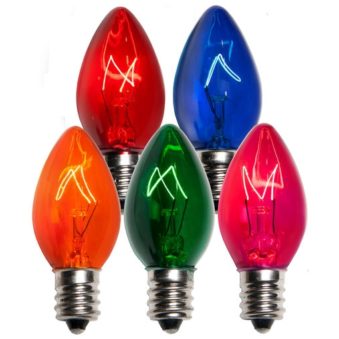 C7 Transparent Multi Color Replacement Bulbs
