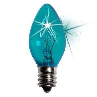 C7 Transparent Twinkle Teal Replacement Bulb