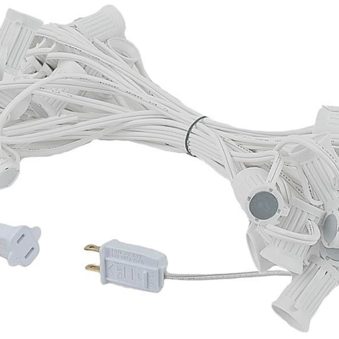 C9 Light String 25 Socket White Wire