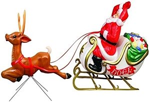 General Foam Santa Sleigh and Reindeer Blow Mold