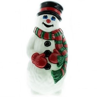 Grand Venture Snowman with Red and Green Scarf Christmas Blow Mold