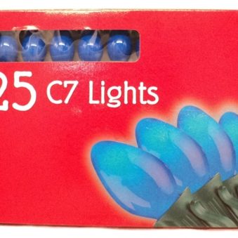 Noma C7 Ceramic Blue Christmas Lights 25 Count