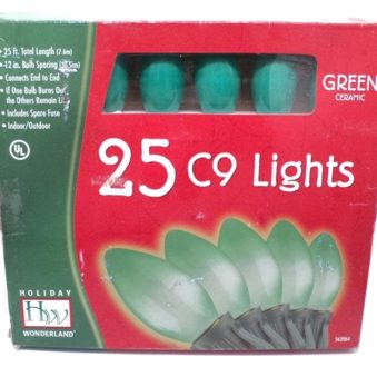 Noma C9 Ceramic Green Christmas Lights 25 Count