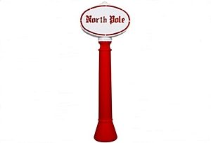 North Pole Sign Christmas Blow Mold